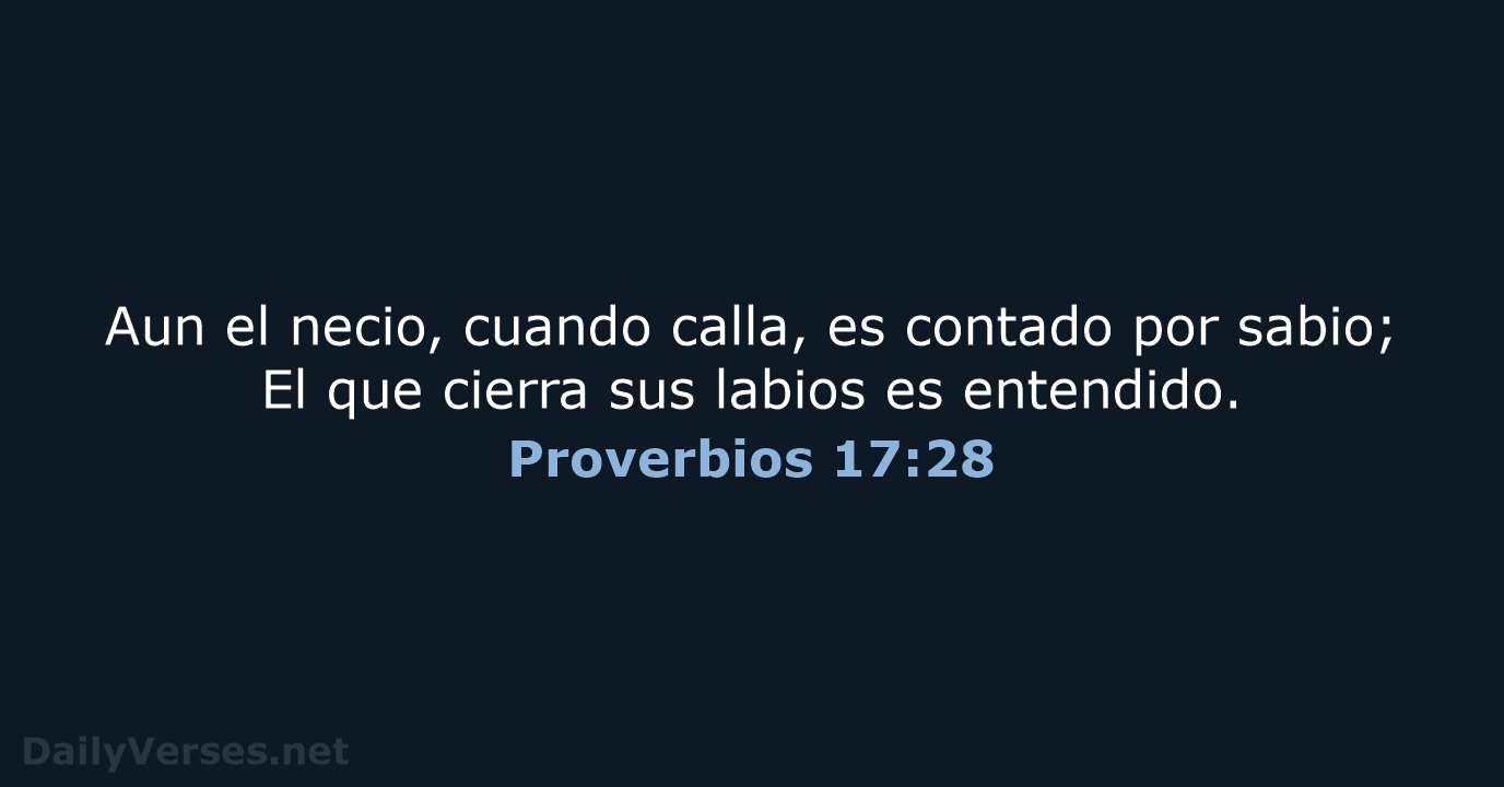 Proverbios 17:28 - RVR60