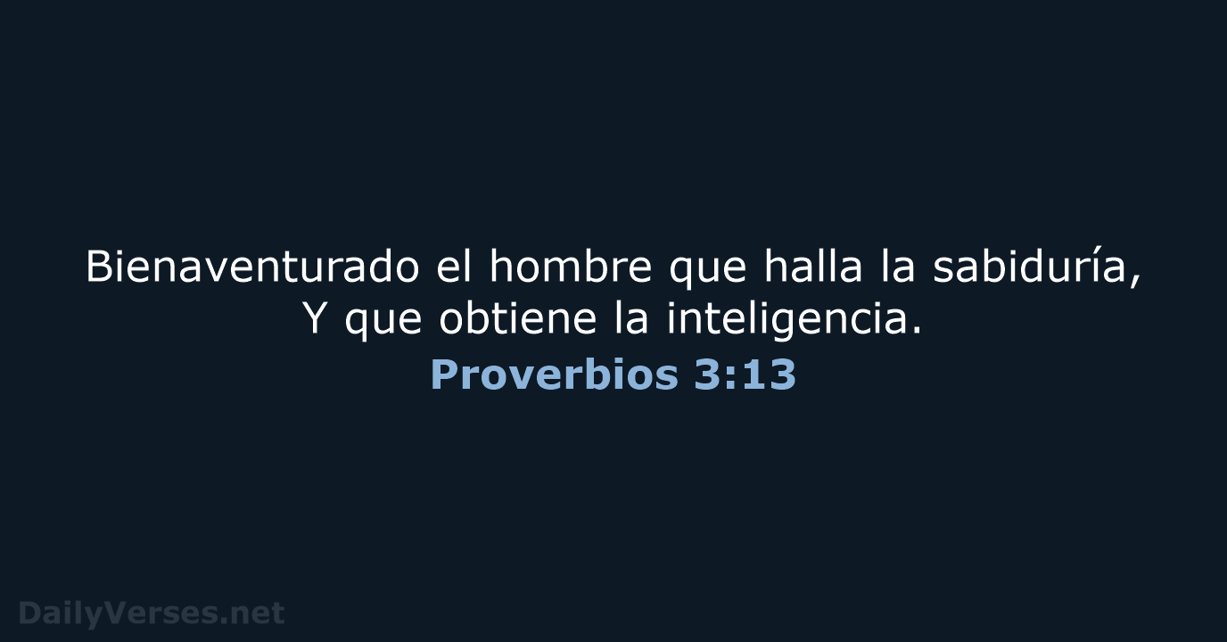 Proverbios 3:13 - RVR60