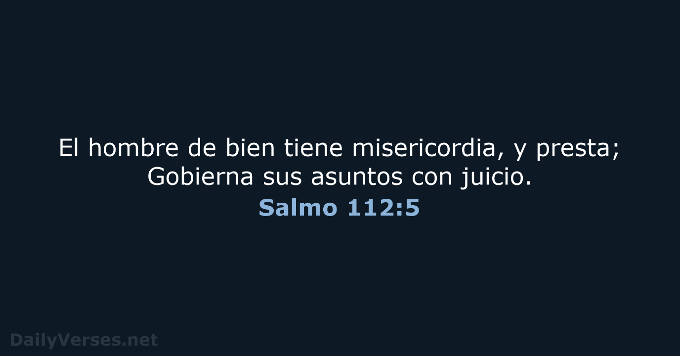 Salmo 112:5 - RVR60
