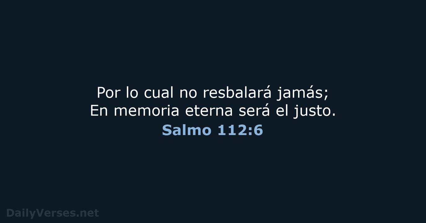 Salmo 112:6 - RVR60