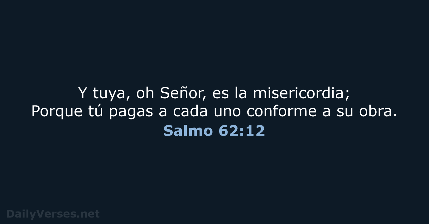 Salmo 62:12 - RVR60