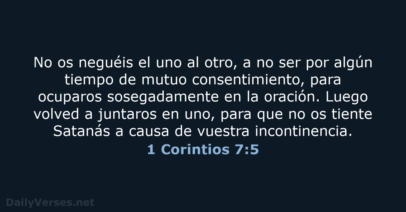 1 Corintios 7:5 - RVR95