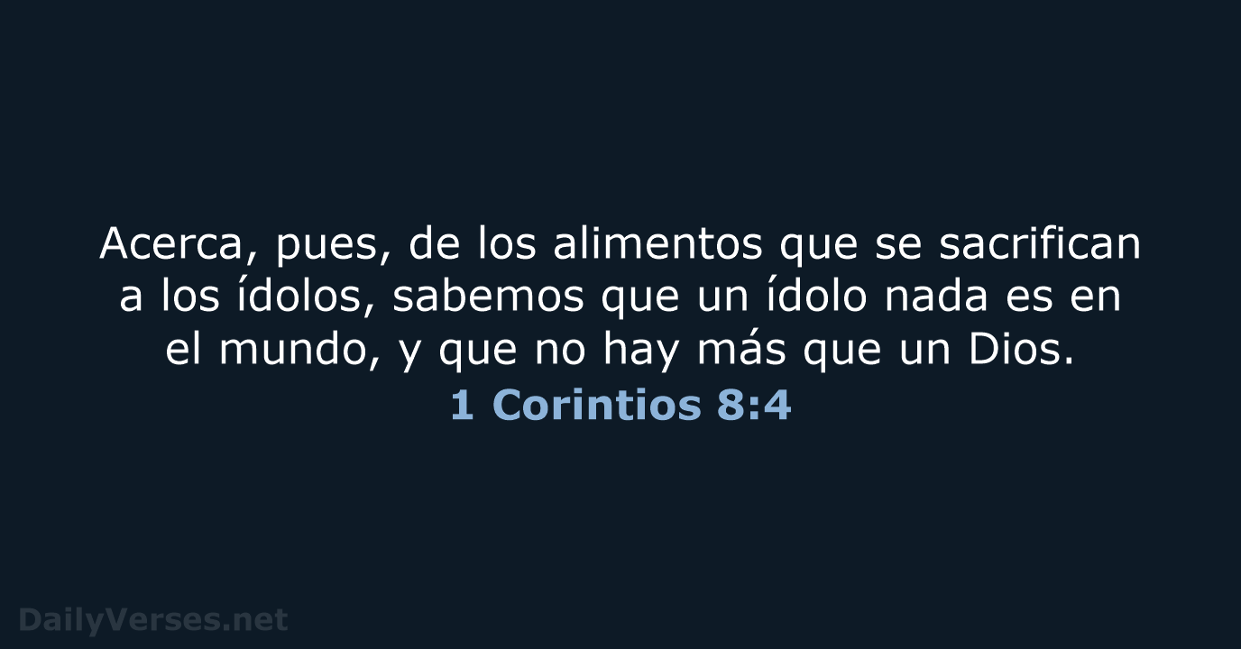 1 Corintios 8:4 - RVR95