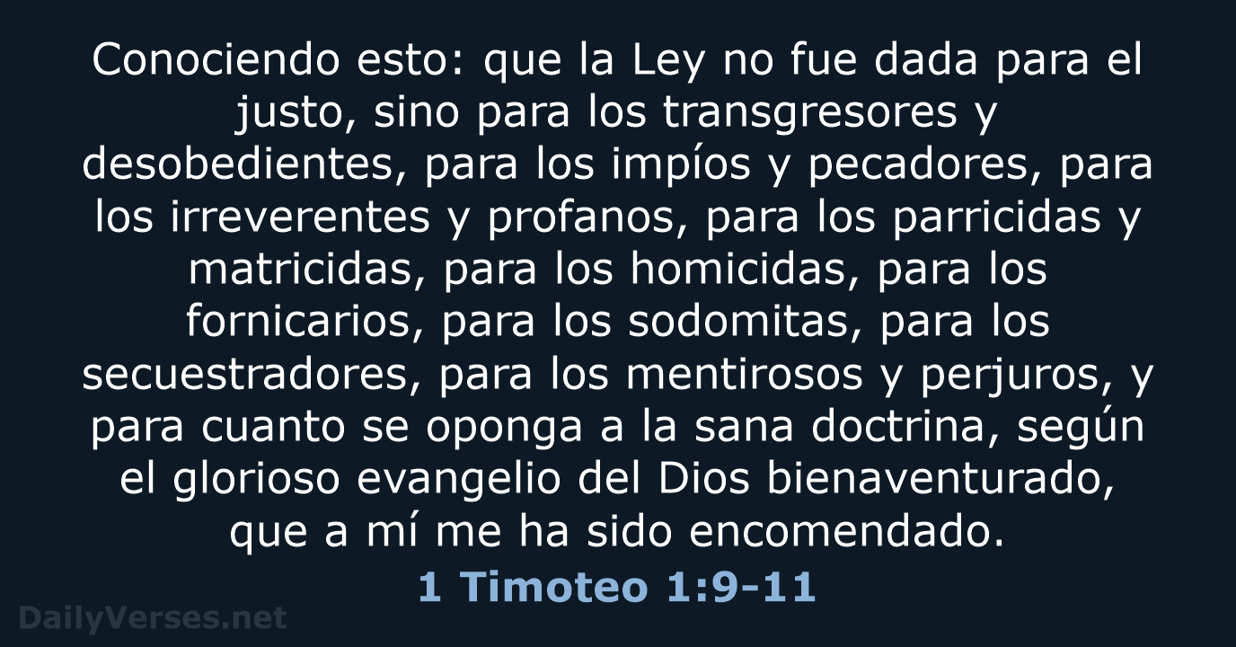 1 Timoteo 1:9-11 - RVR95