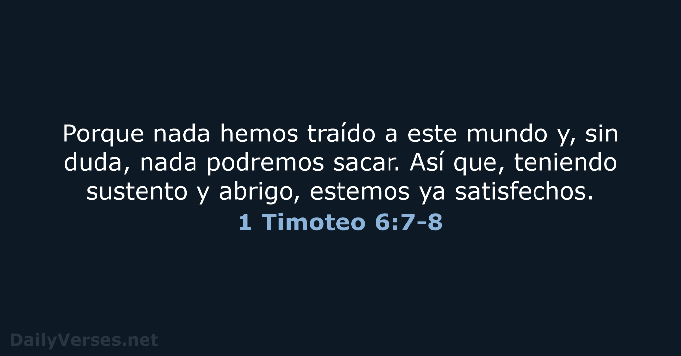1 Timoteo 6:7-8 - RVR95