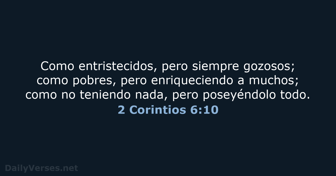 2 Corintios 6:10 - RVR95