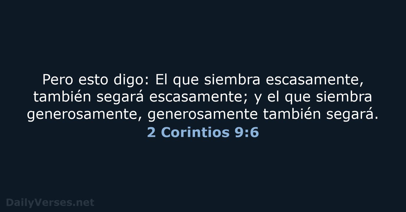 2 Corintios 9:6 - RVR95