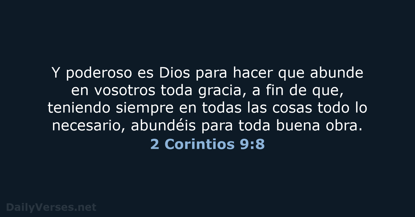 2 Corintios 9:8 - RVR95