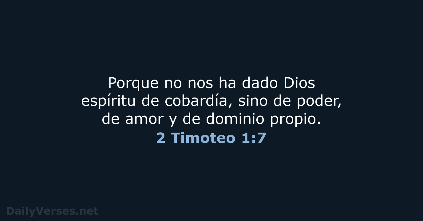 2 Timoteo 1:7 - RVR95