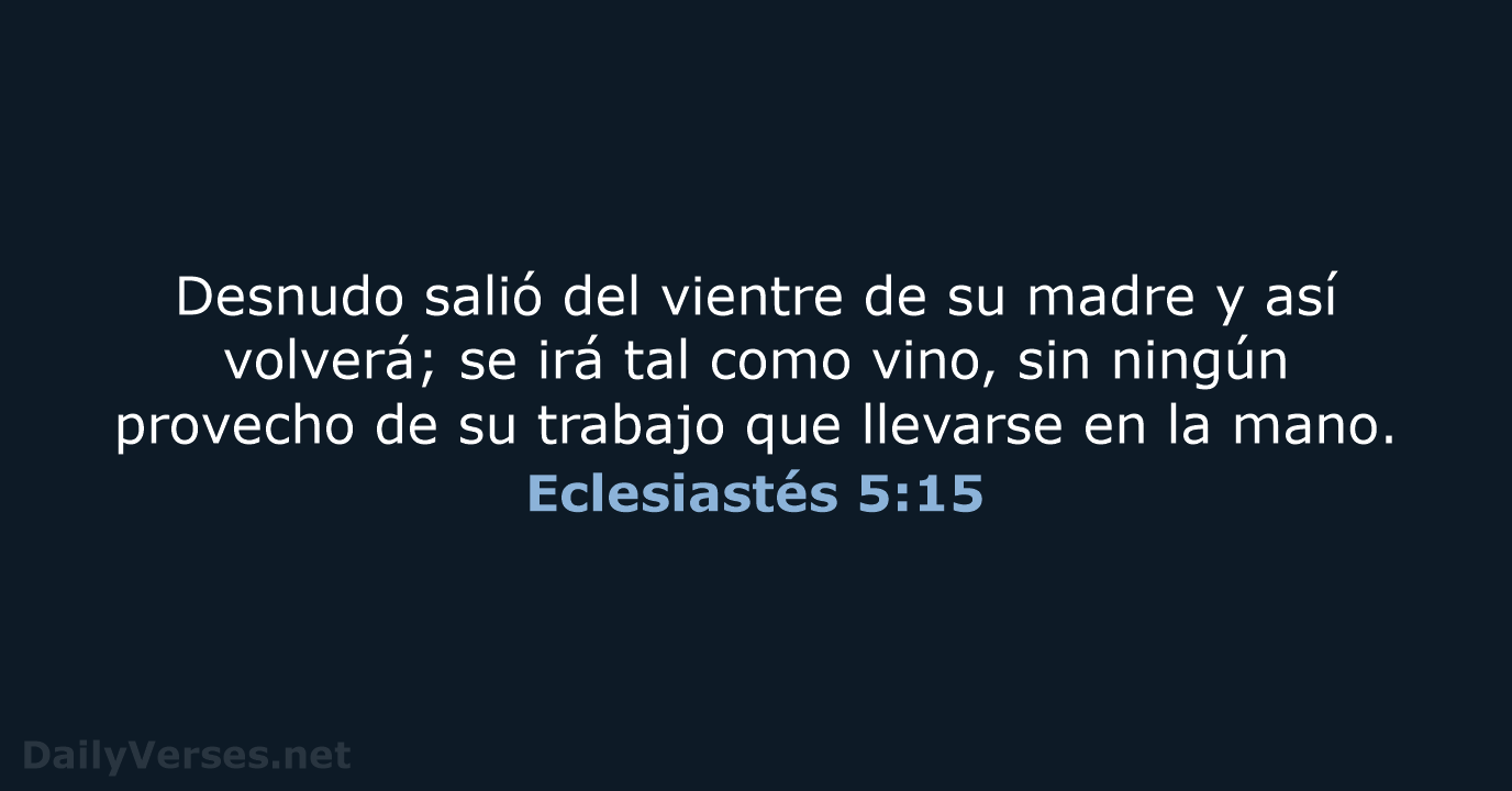 Eclesiastés 5:15 - RVR95