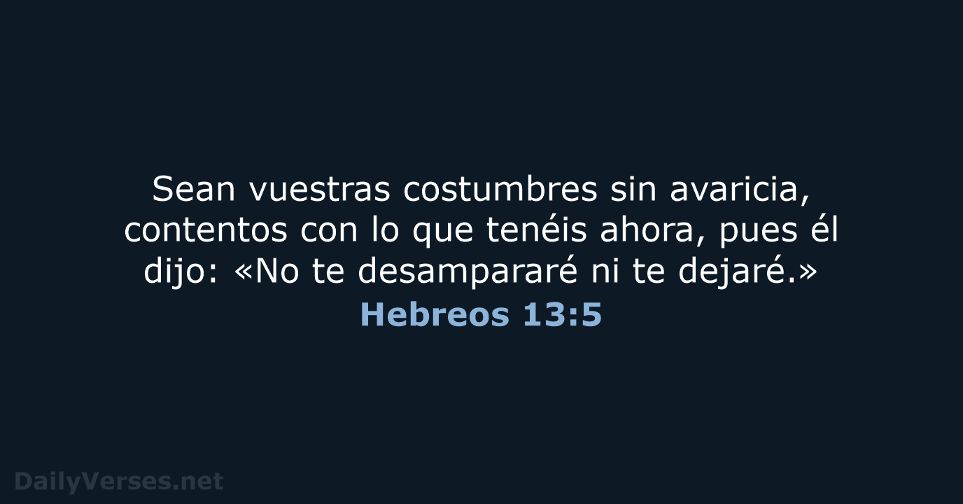 Hebreos 13:5 - RVR95