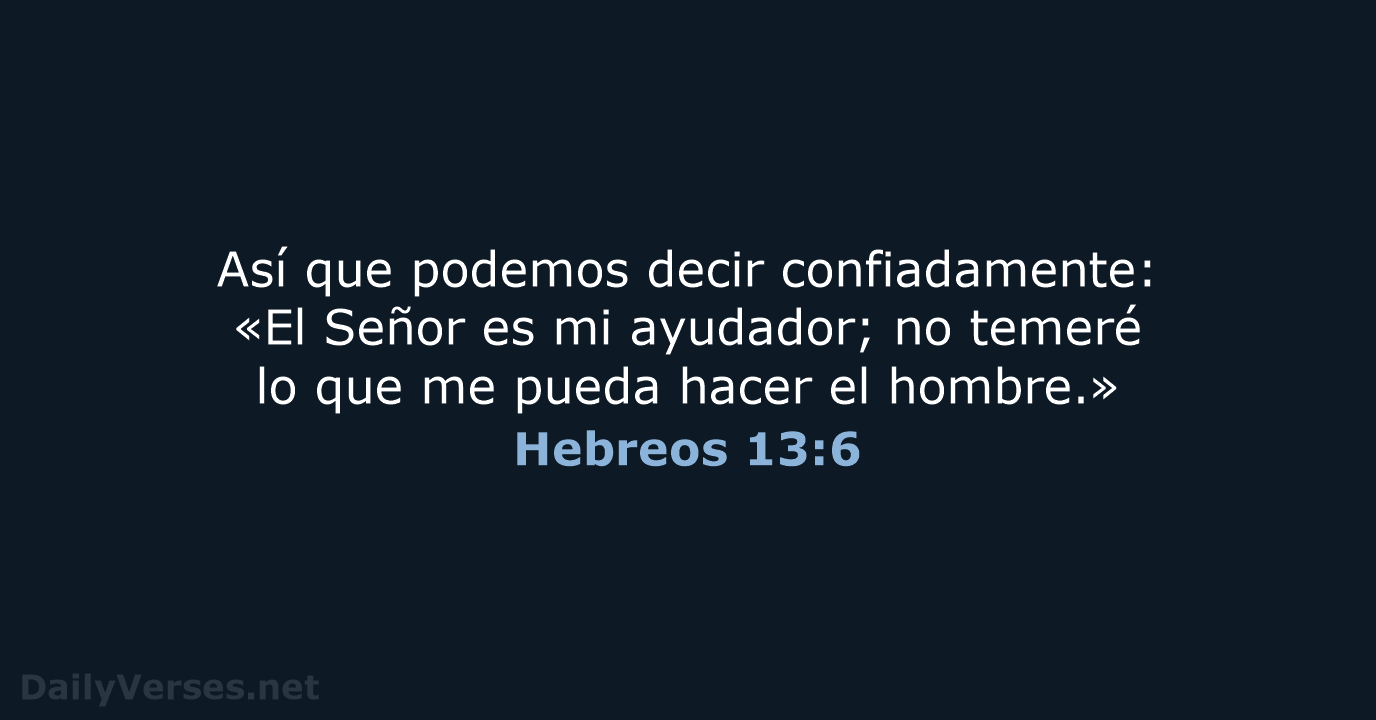 Hebreos 13:6 - RVR95