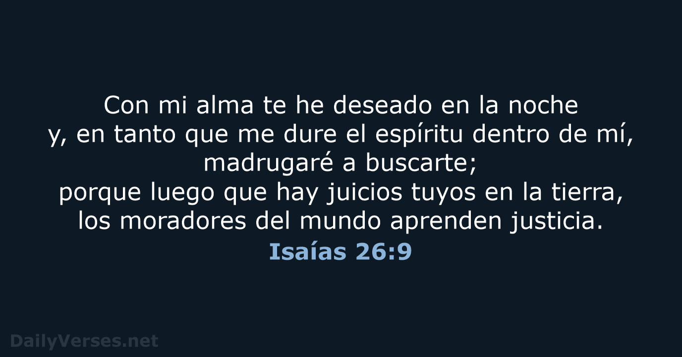 Isaías 26:9 - RVR95
