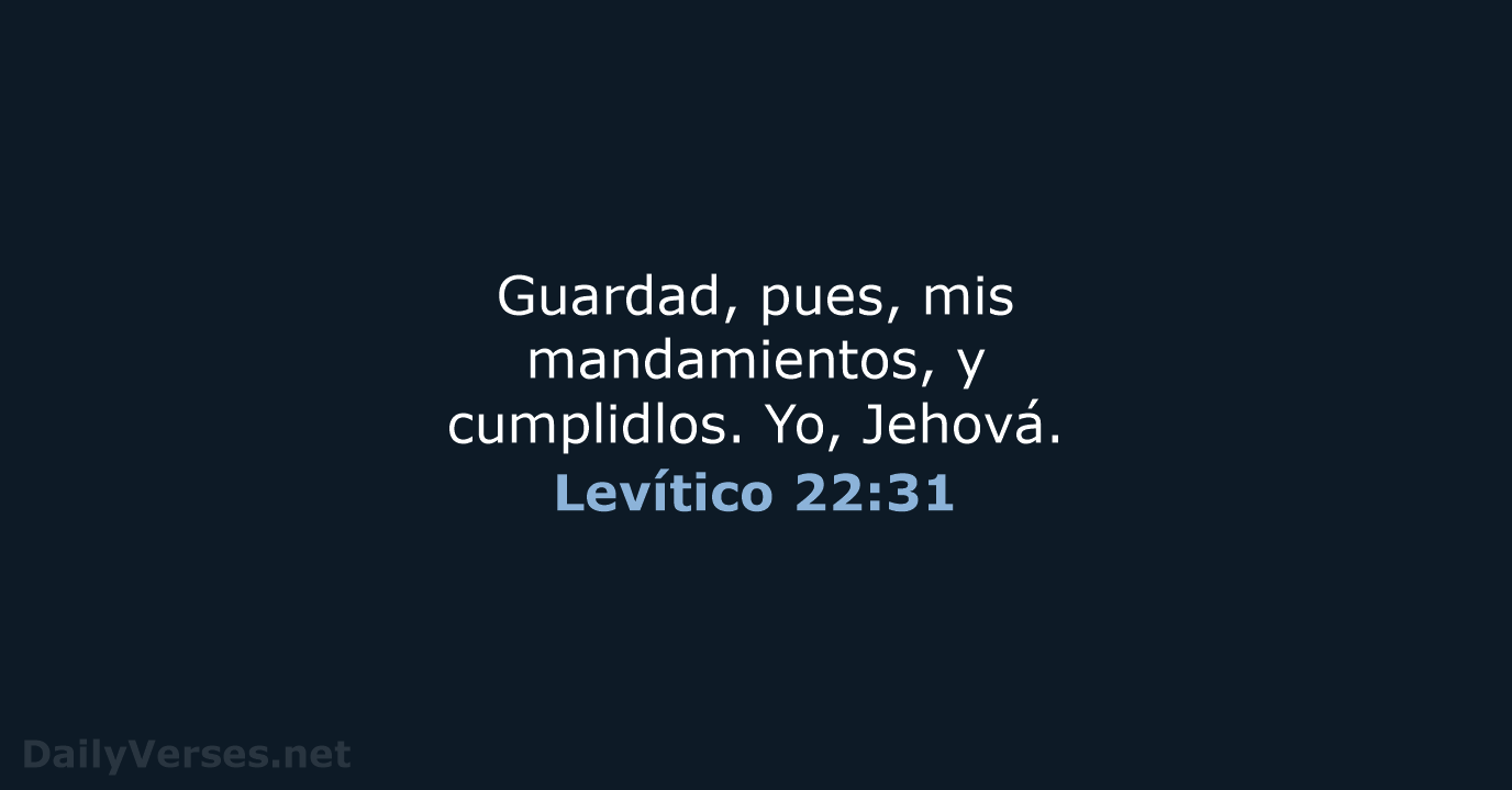 Levítico 22:31 - RVR95