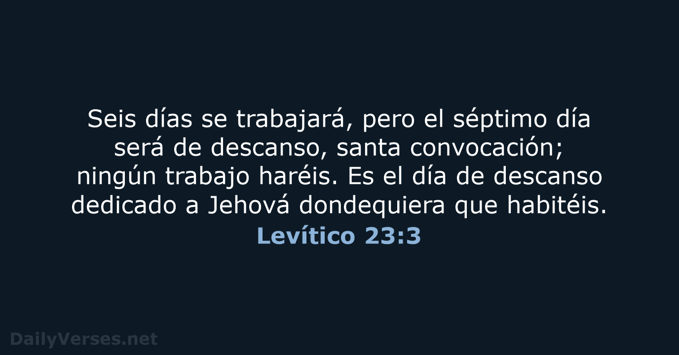 Levítico 23:3 - RVR95