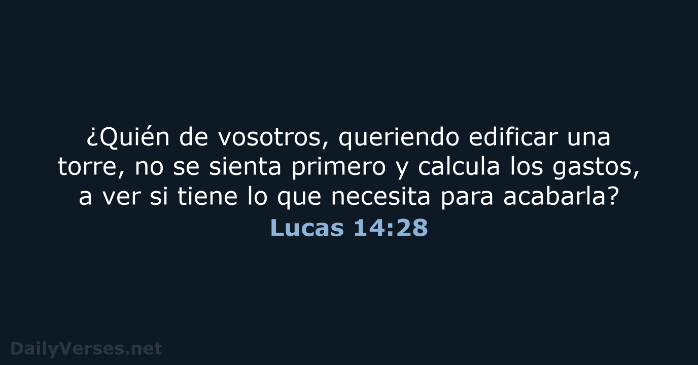 Lucas 14:28 - RVR95