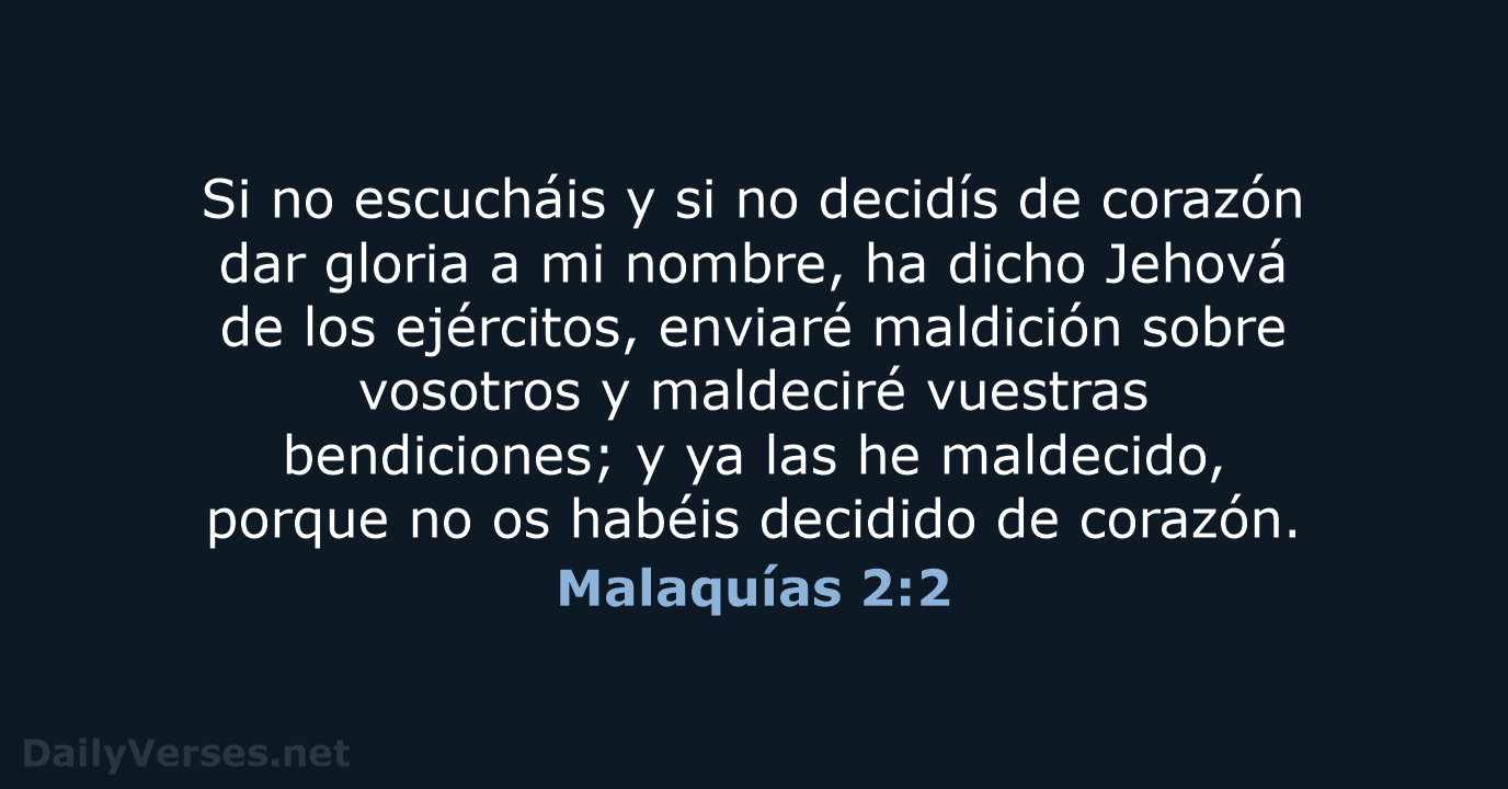 Malaquías 2:2 - RVR95