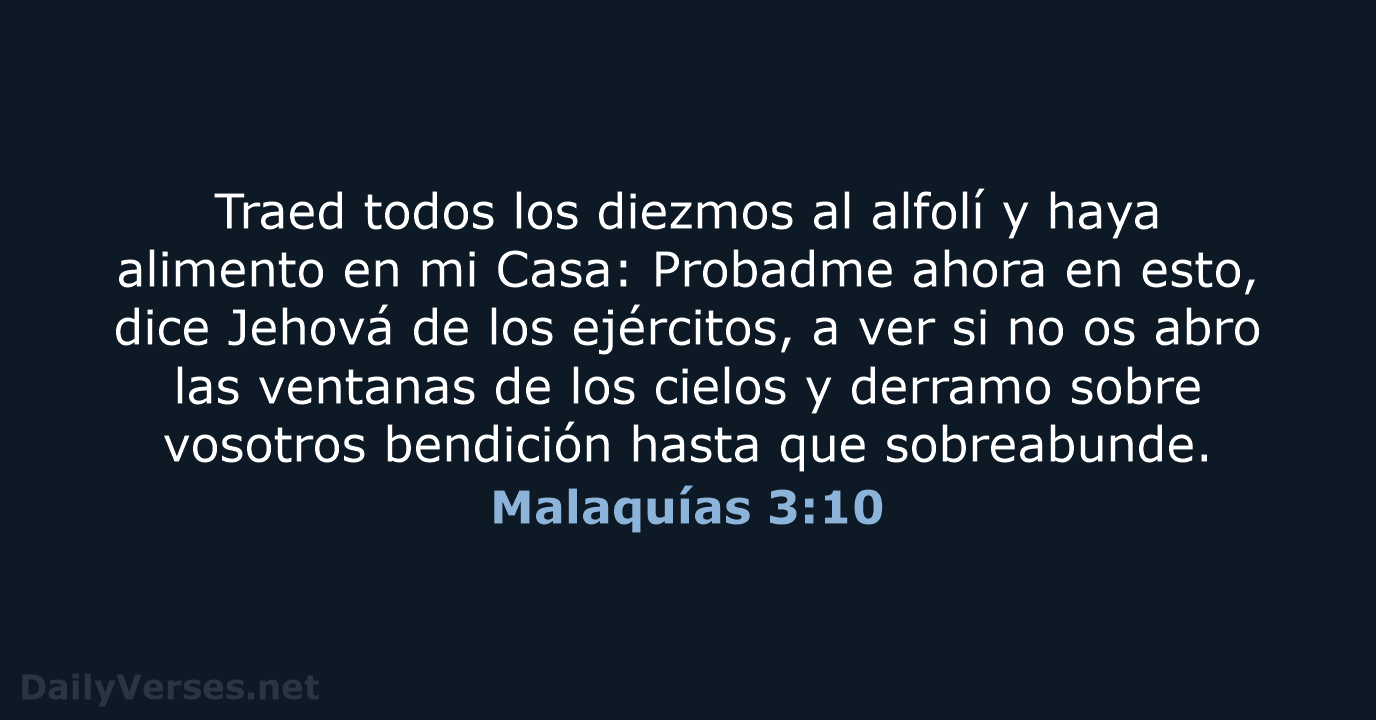 Malaquías 3:10 - RVR95