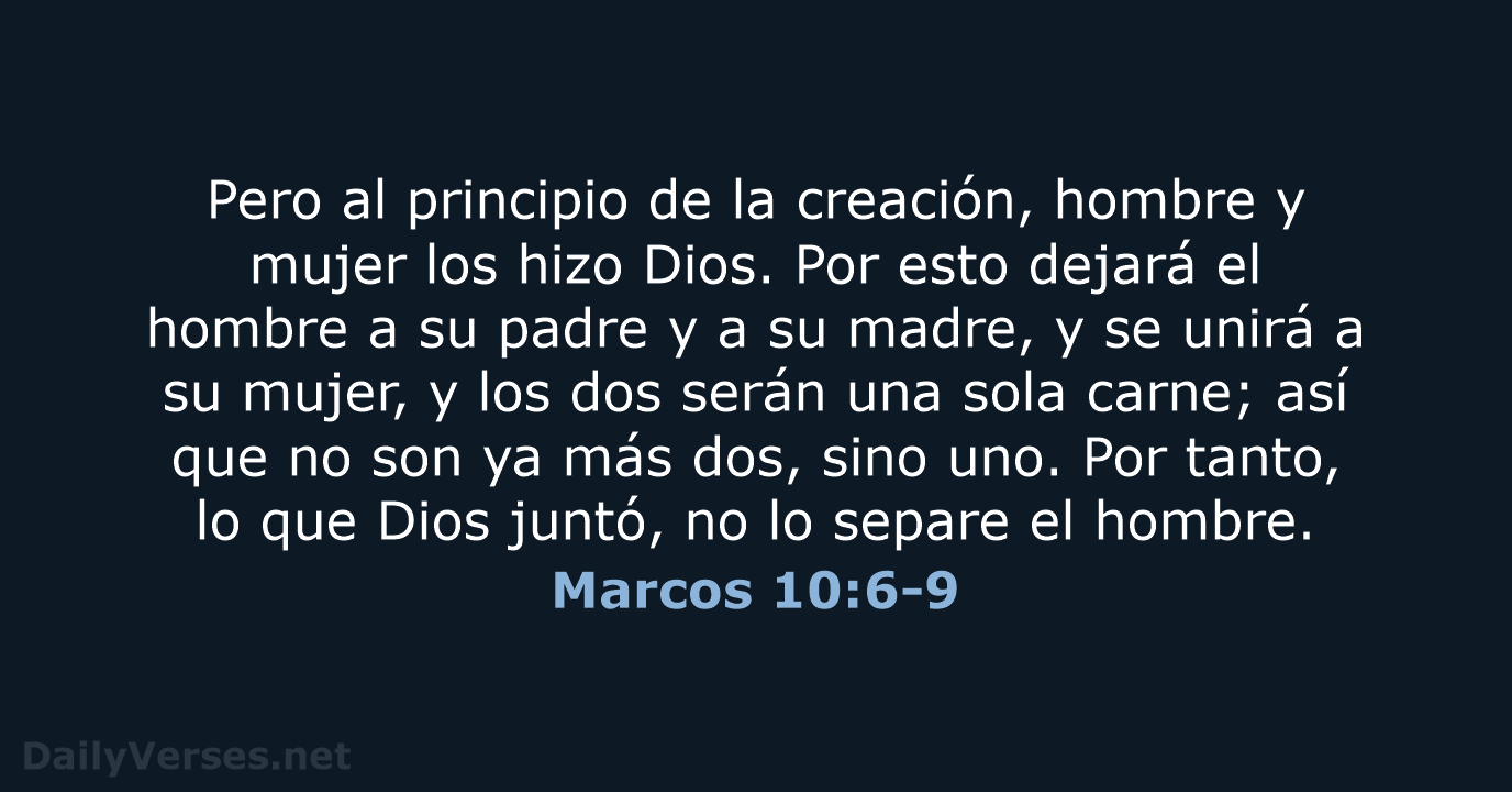 Marcos 10:6-9 - RVR95