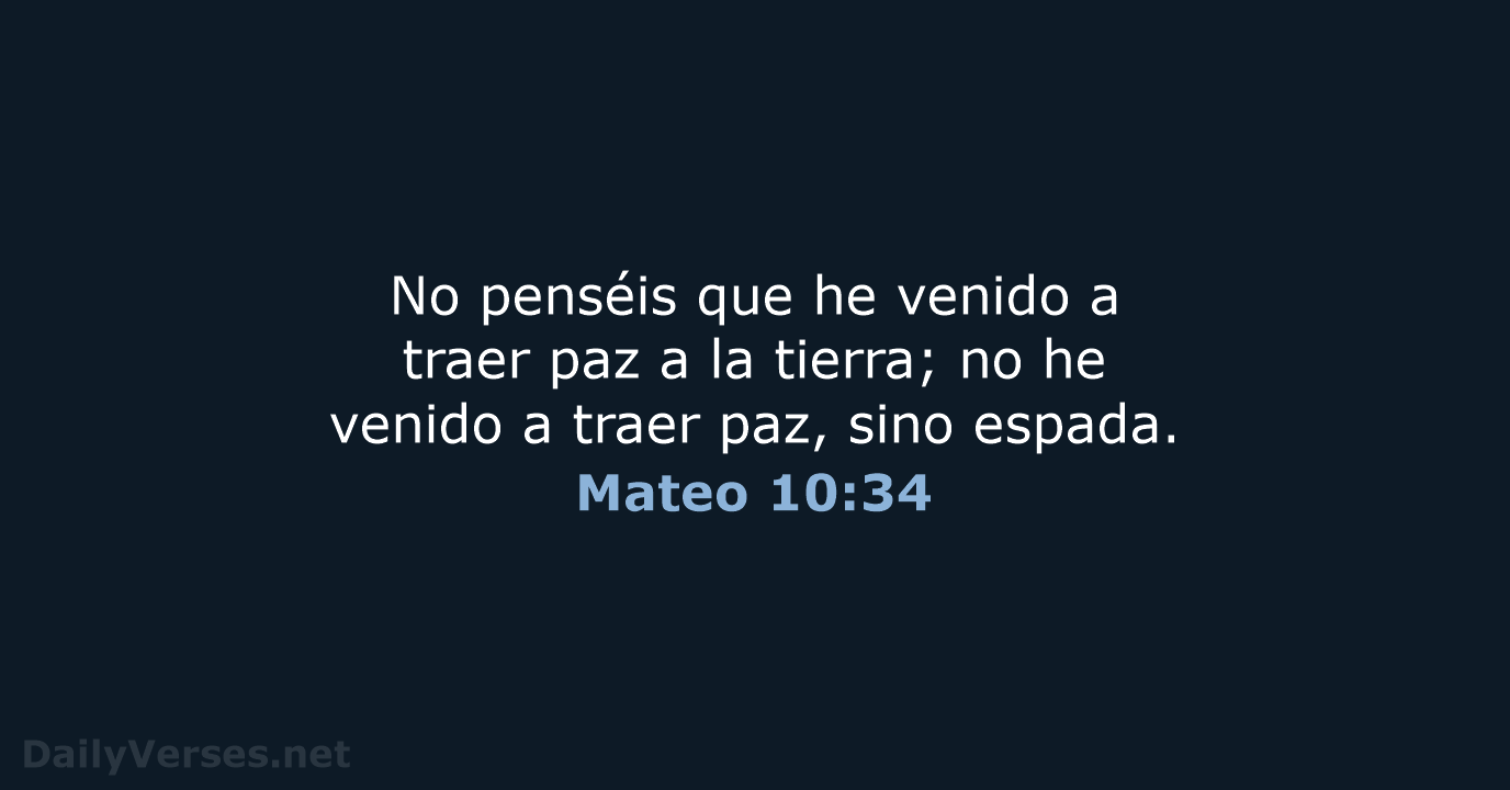 Mateo 10:34 - RVR95