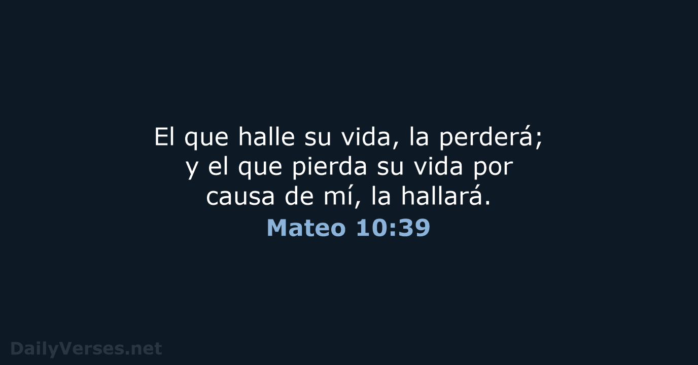 Mateo 10:39 - RVR95