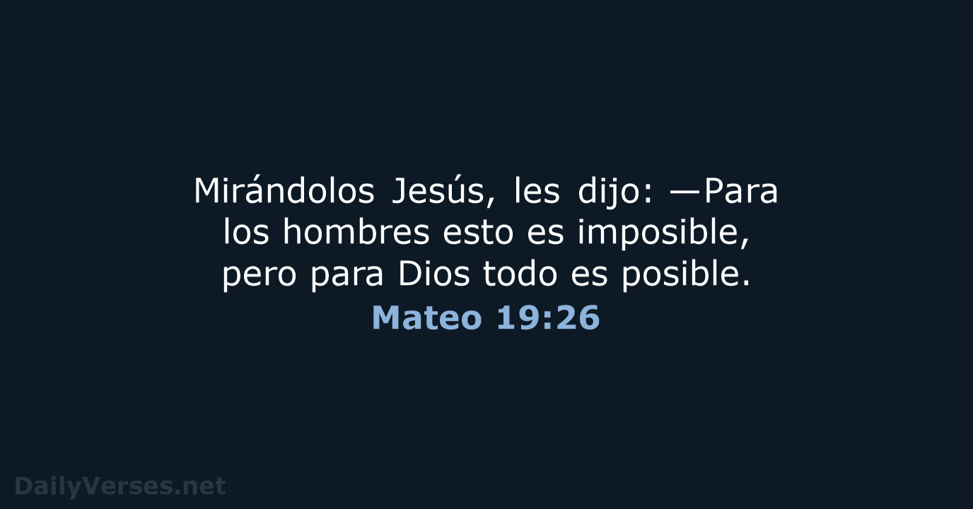 Mateo 19:26 - RVR95