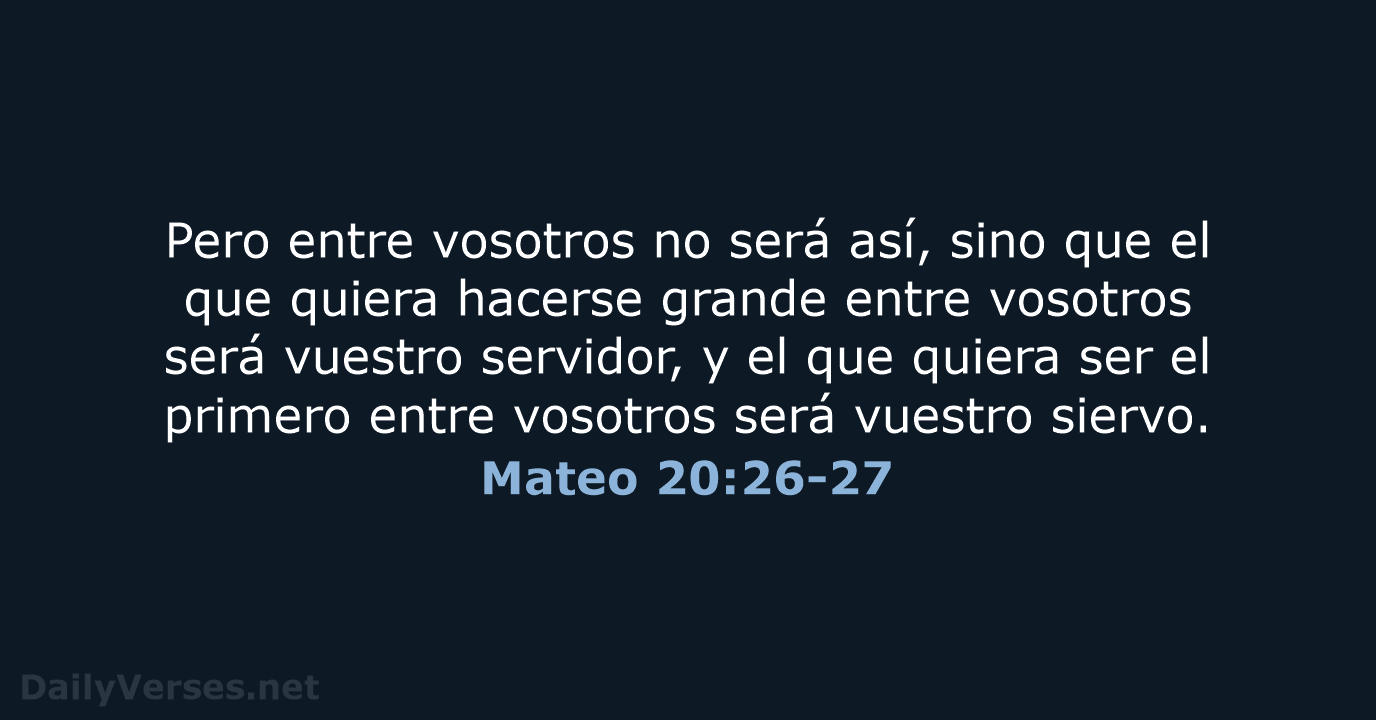 Mateo 20:26-27 - RVR95
