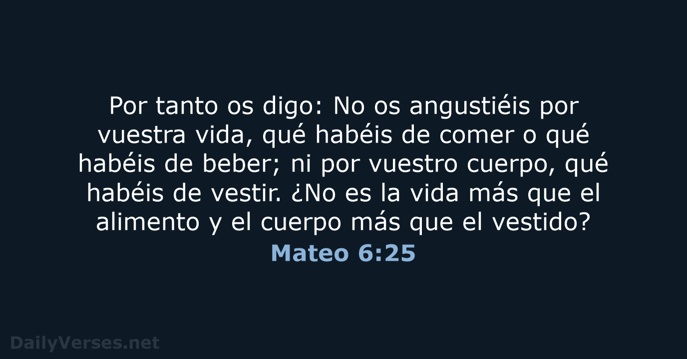 Mateo 6:25 - RVR95
