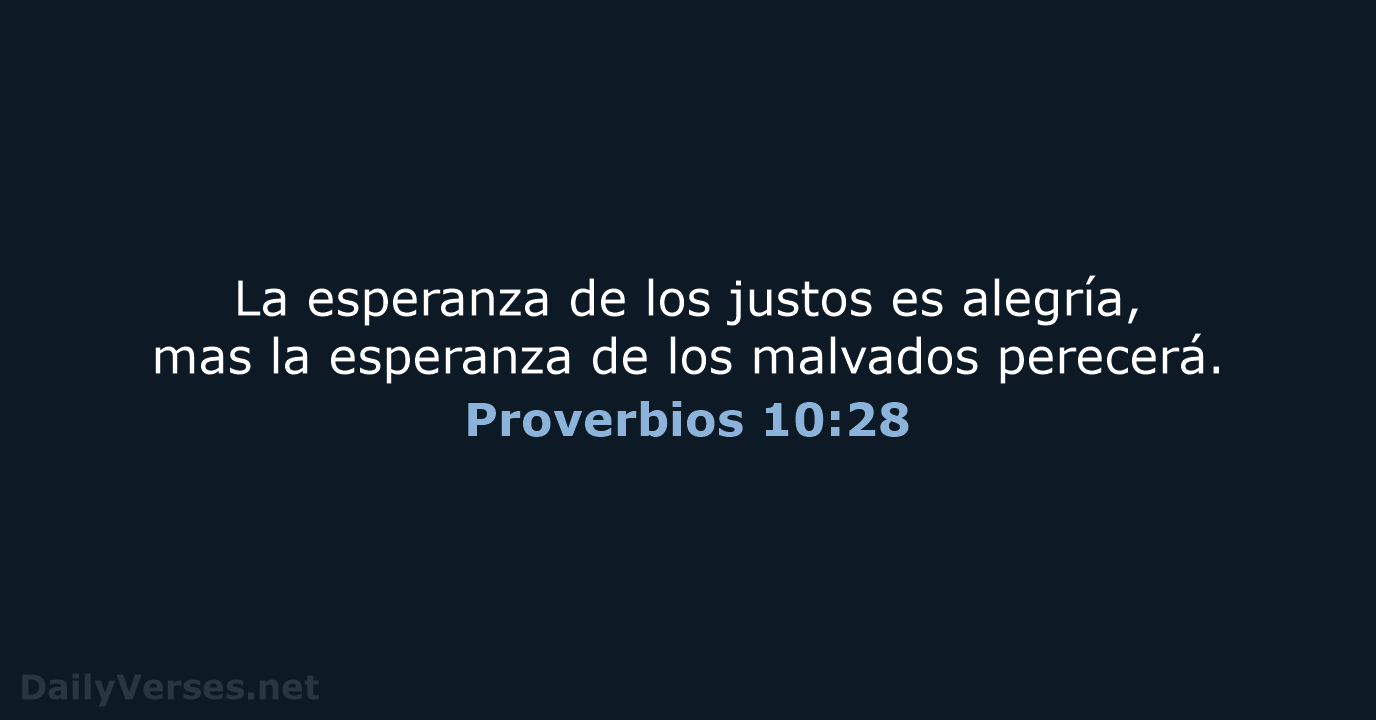 Proverbios 10:28 - RVR95