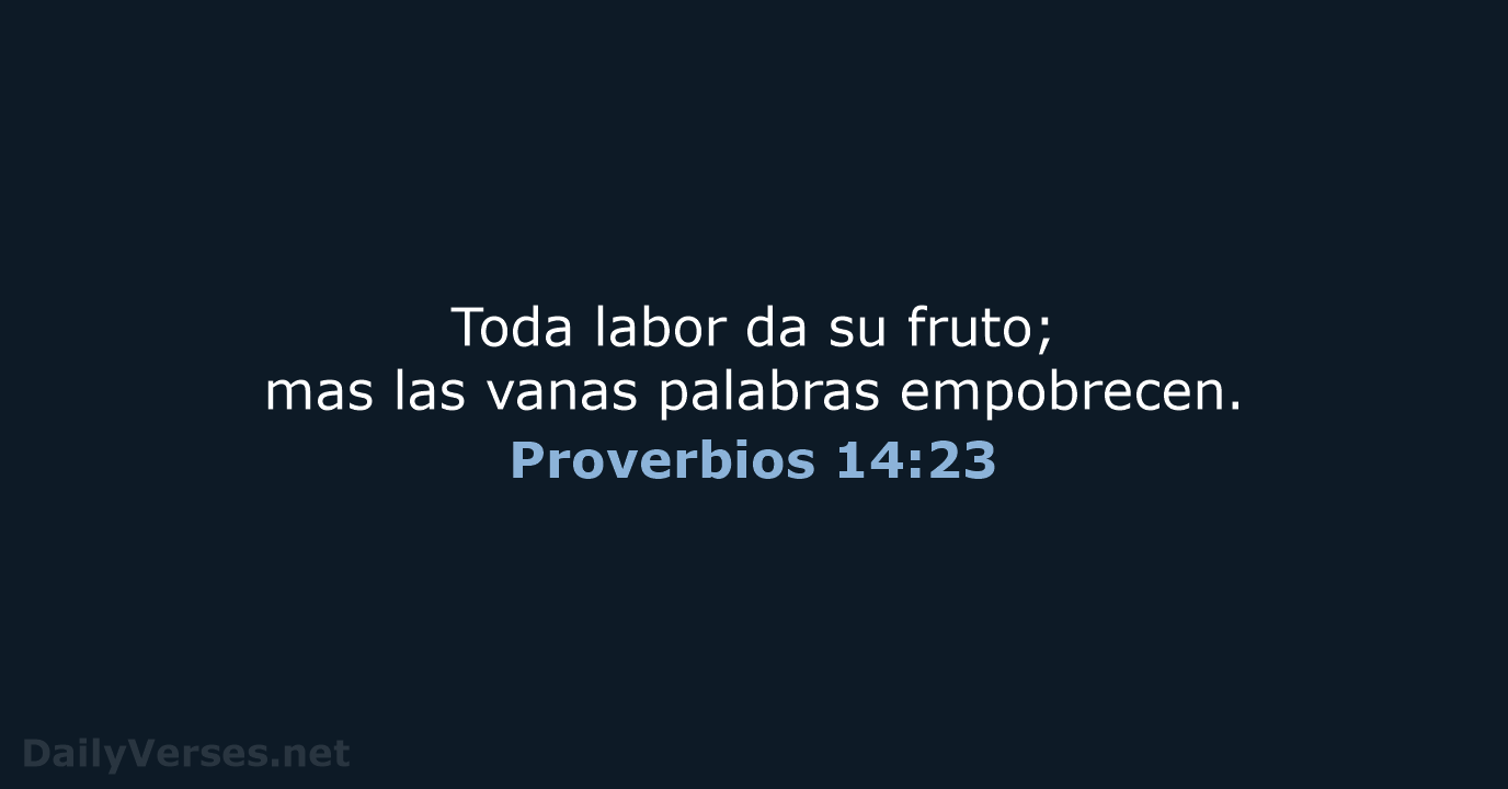 Proverbios 14:23 - RVR95