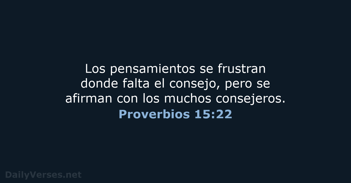 Proverbios 15:22 - RVR95