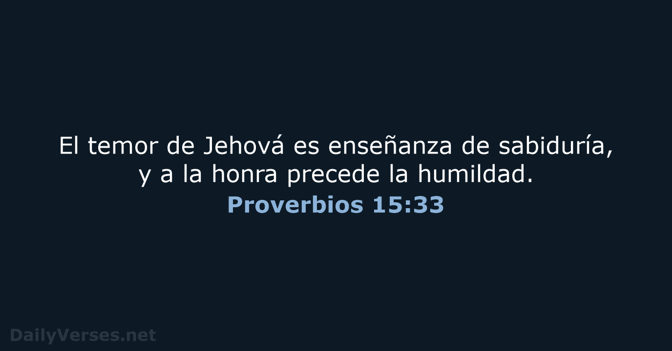 Proverbios 15:33 - RVR95