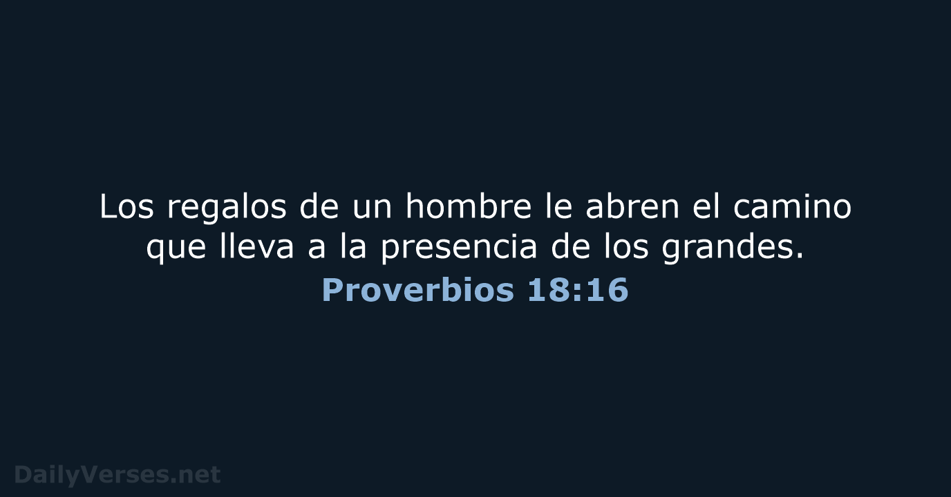 Proverbios 18:16 - RVR95