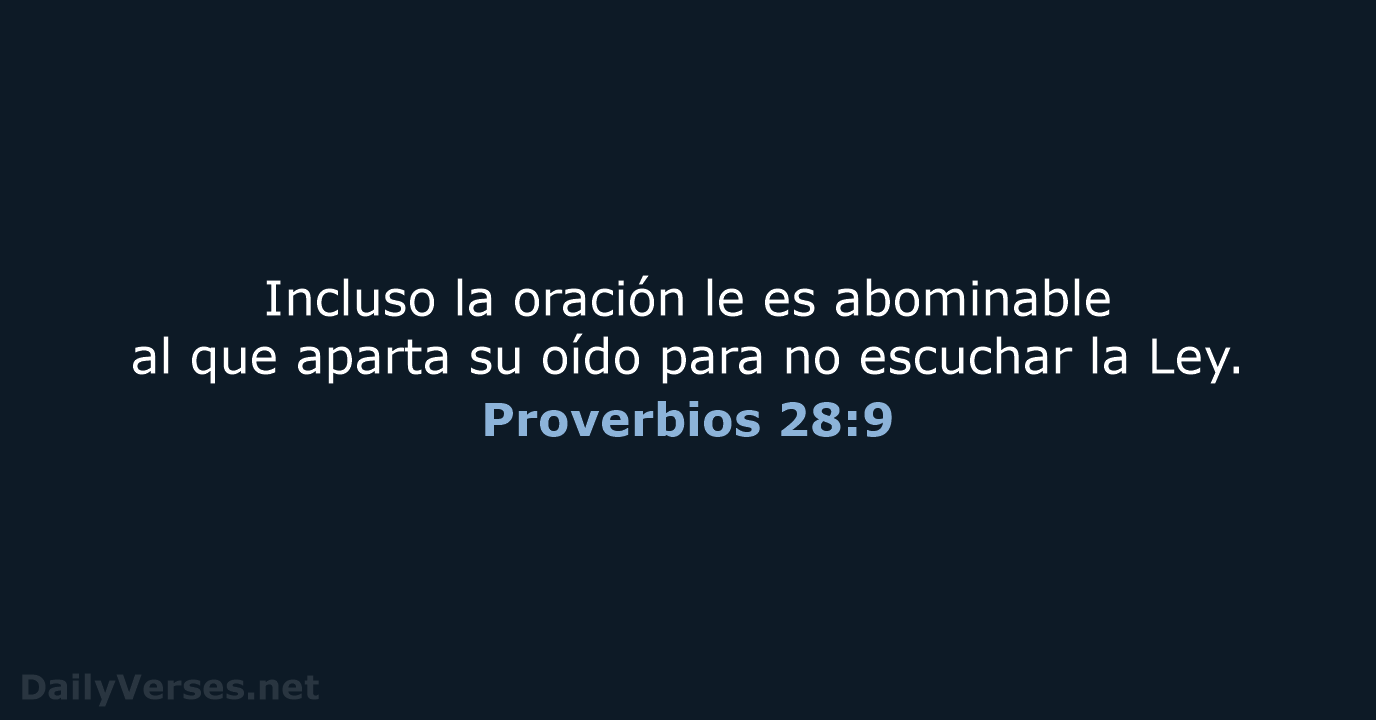 Proverbios 28:9 - RVR95