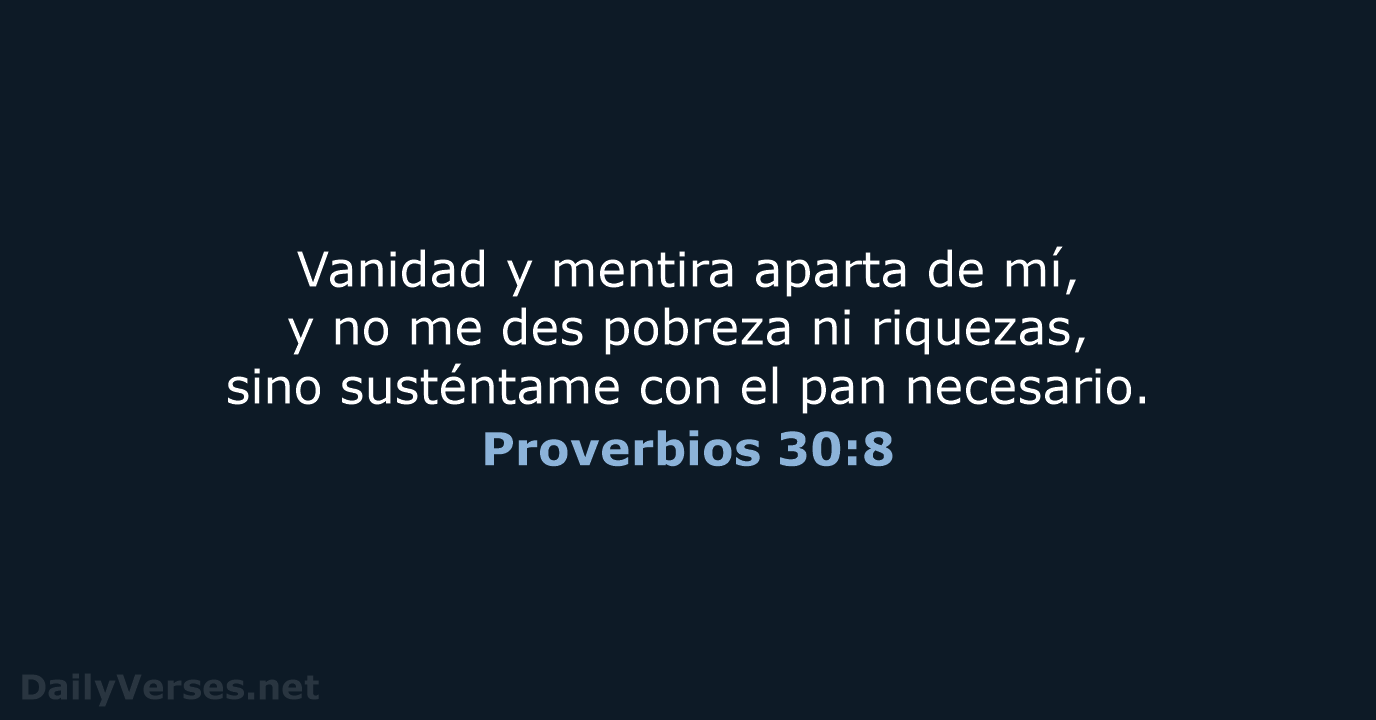 Proverbios 30:8 - RVR95