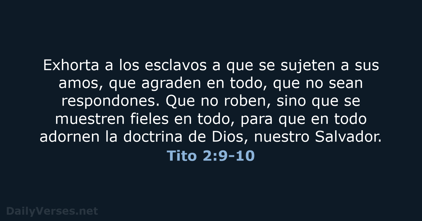 Tito 2:9-10 - RVR95