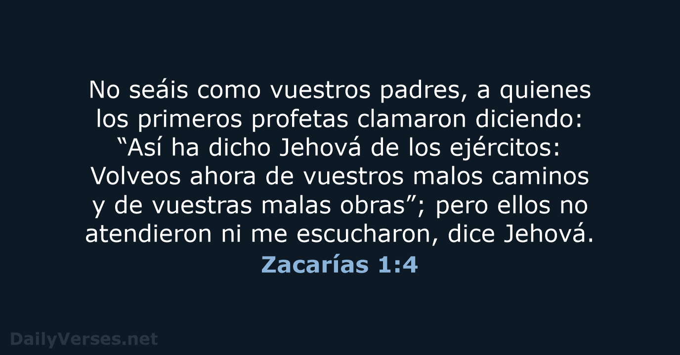 Zacarías 1:4 - RVR95