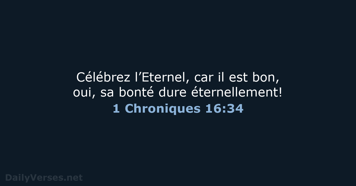 1 Chroniques 16:34 - SG21