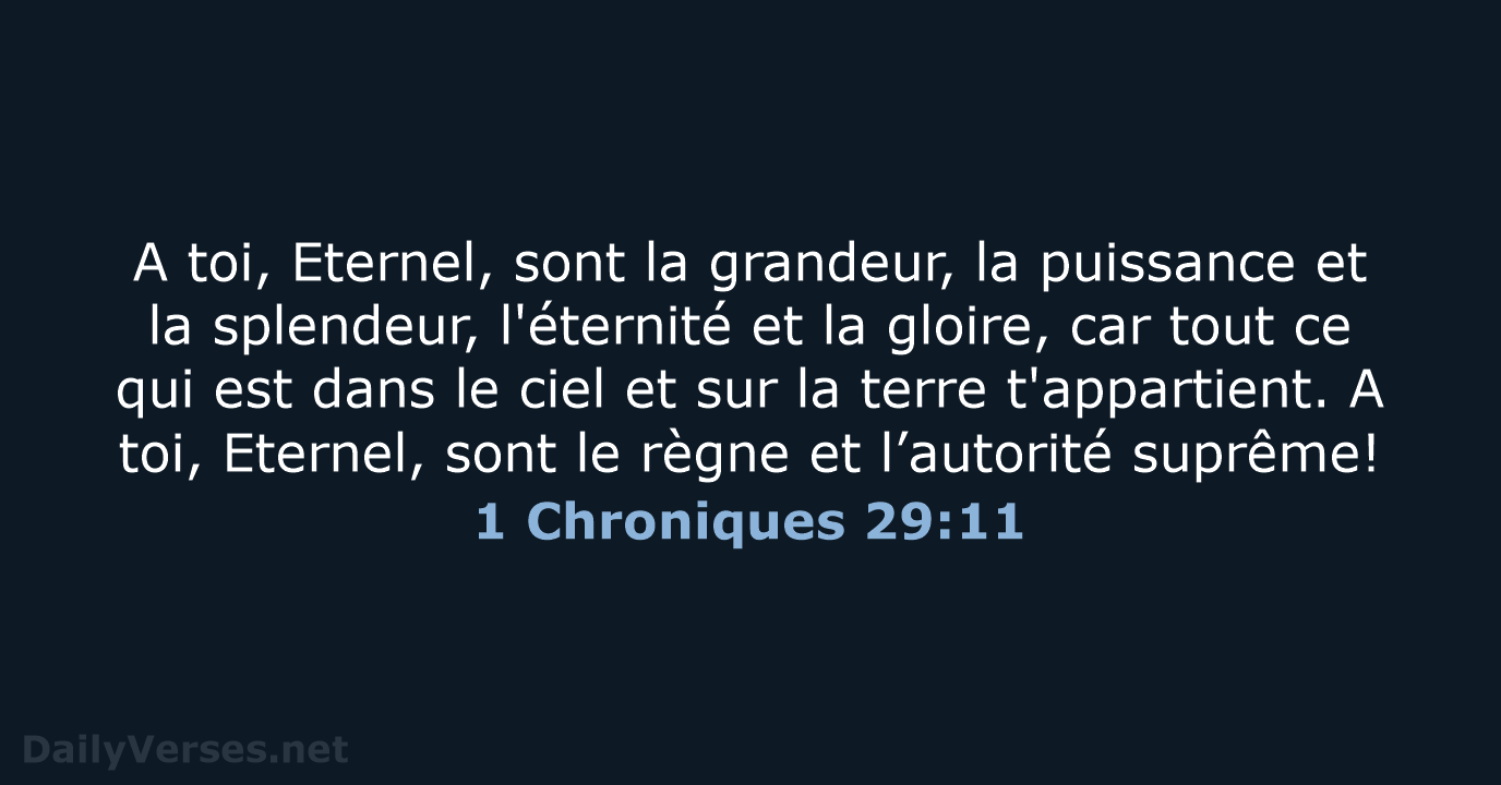 1 Chroniques 29:11 - SG21