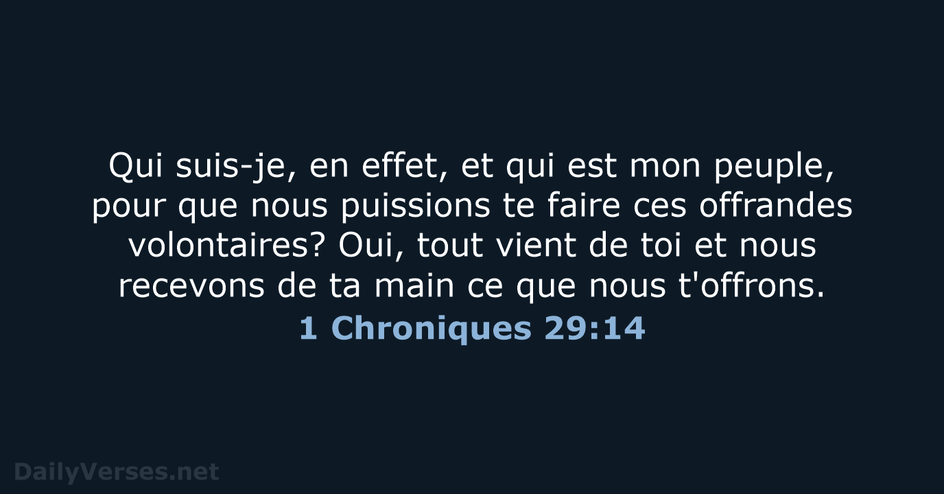 1 Chroniques 29:14 - SG21