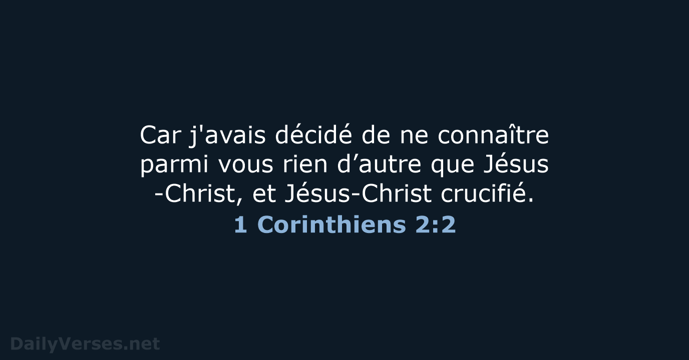 1 Corinthiens 2:2 - SG21