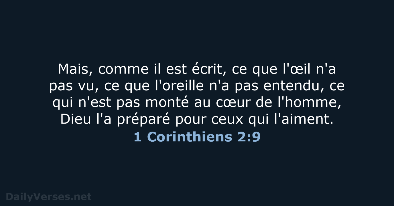 1 Corinthiens 2:9 - SG21
