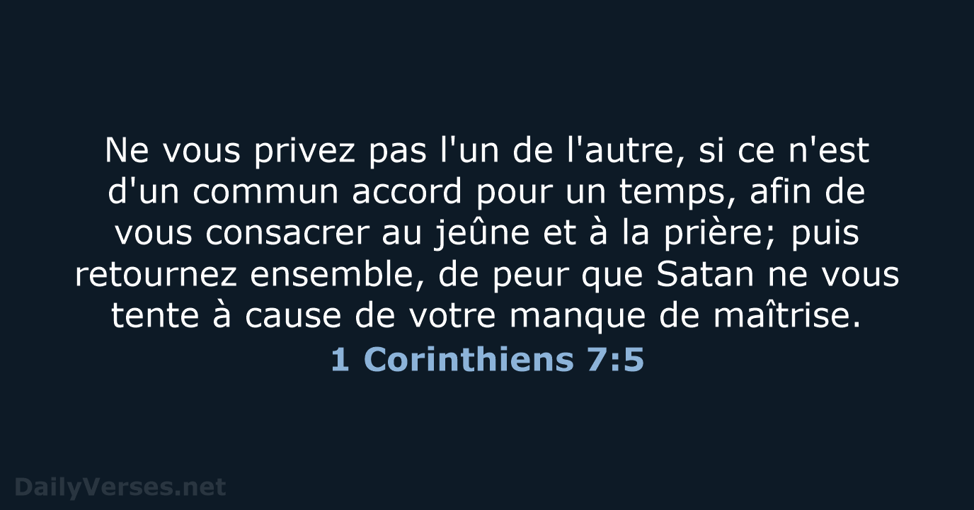 1 Corinthiens 7:5 - SG21