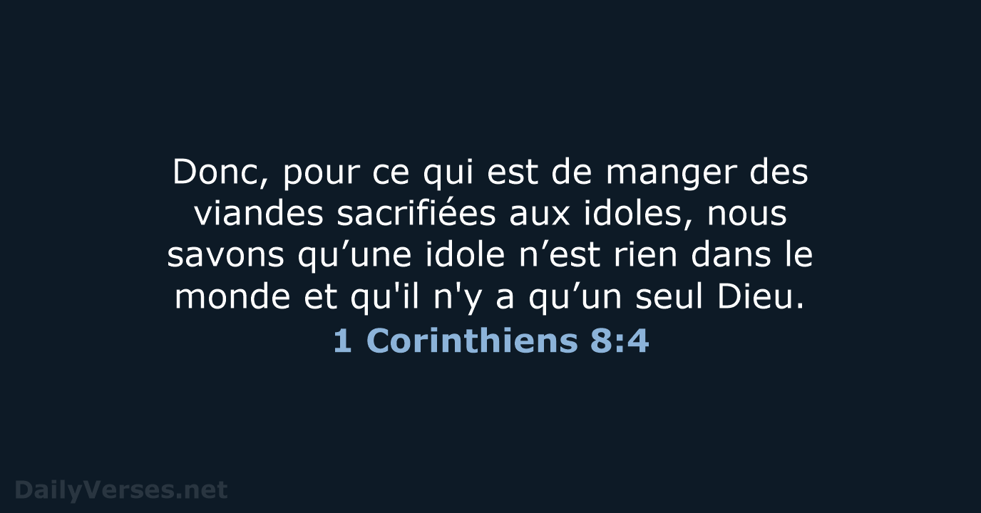 1 Corinthiens 8:4 - SG21