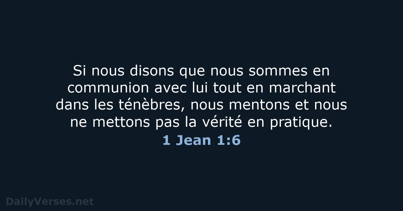 1 Jean 1:6 - SG21