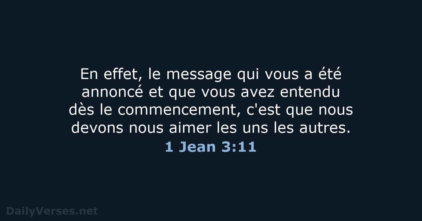 1 Jean 3:11 - SG21