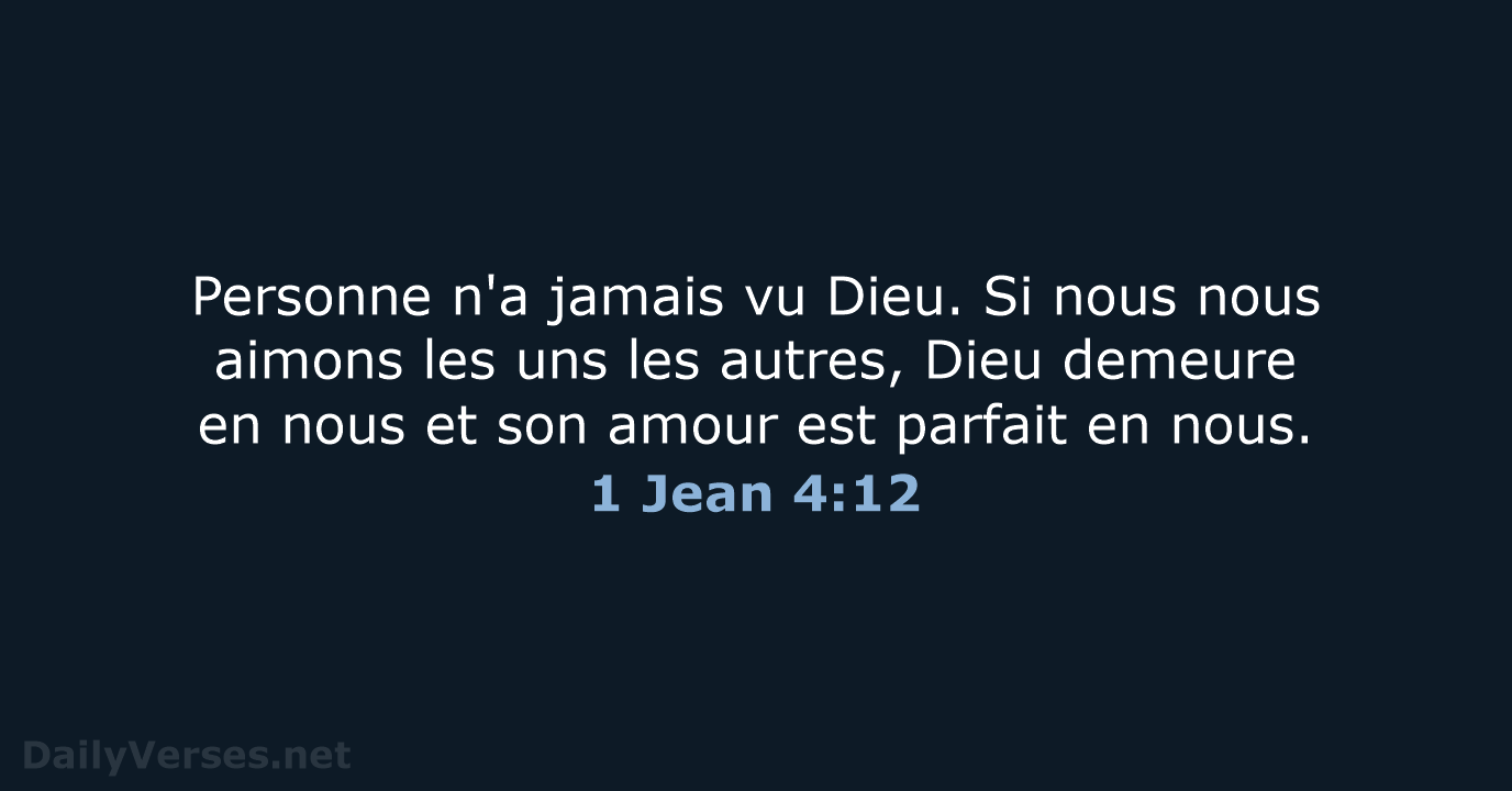 1 Jean 4:12 - SG21
