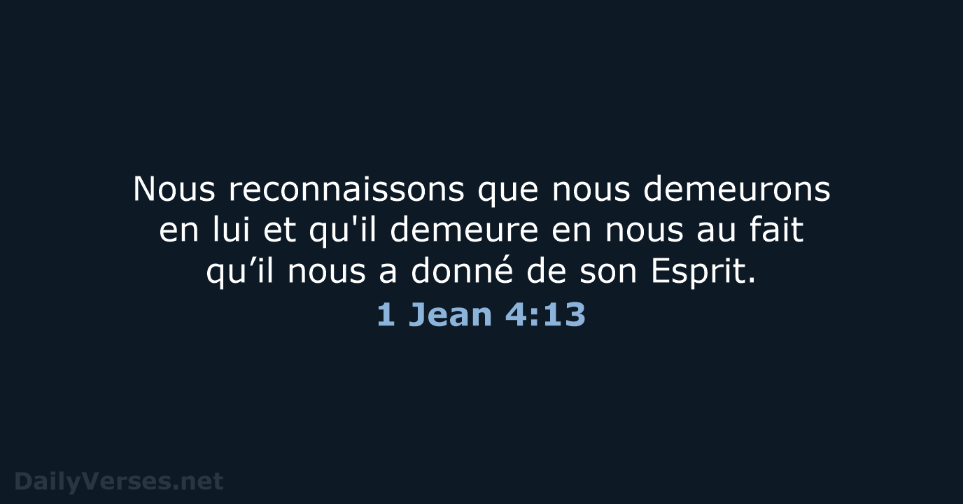 1 Jean 4:13 - SG21