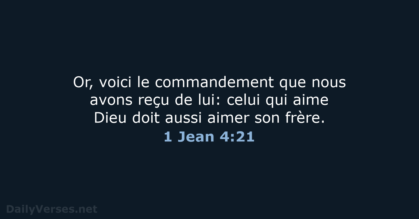 1 Jean 4:21 - SG21