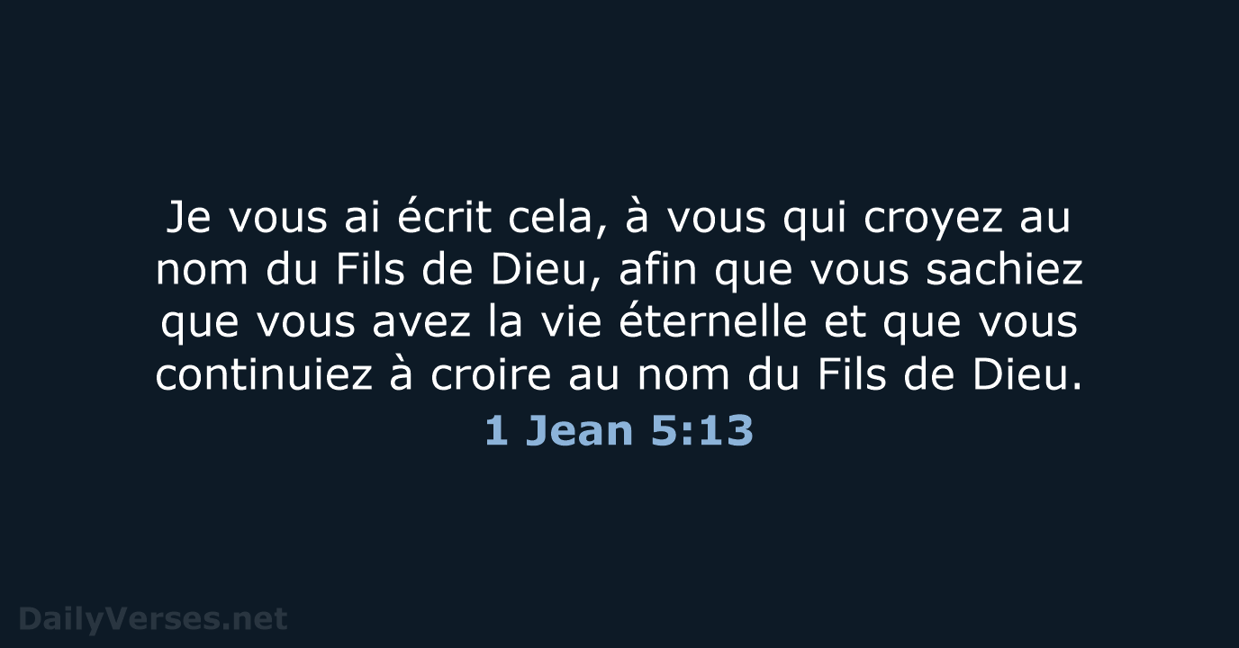 1 Jean 5:13 - SG21